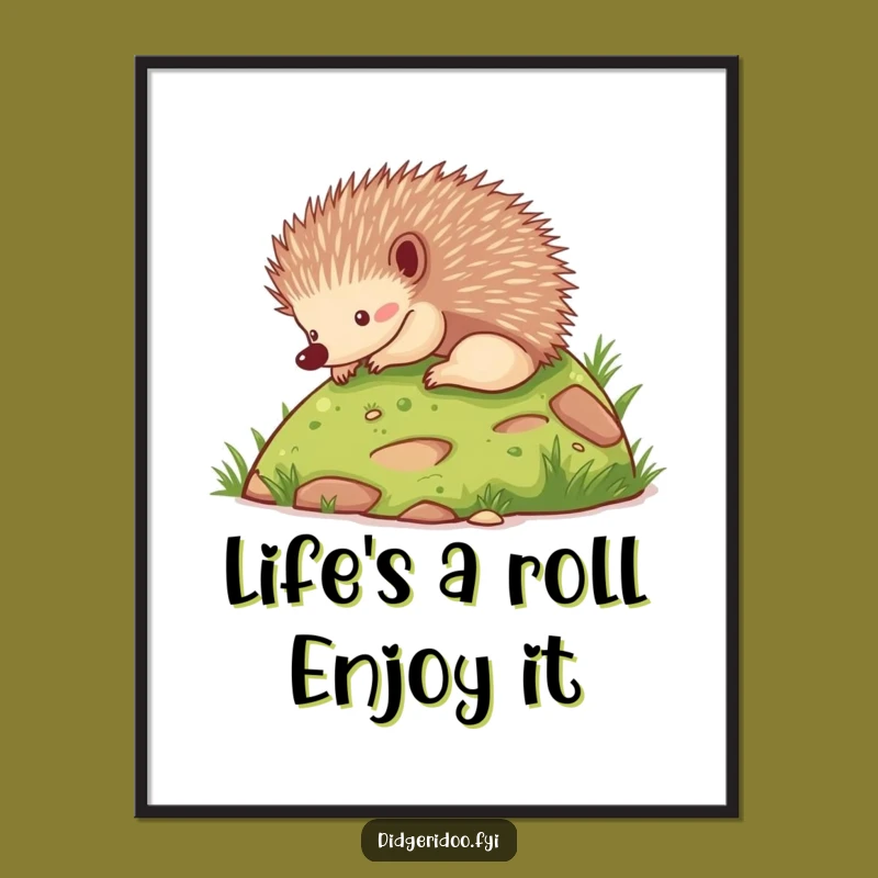 Funny Free Printable Echidna Rolling Wall Art - Whimsical Downloadable Decor!