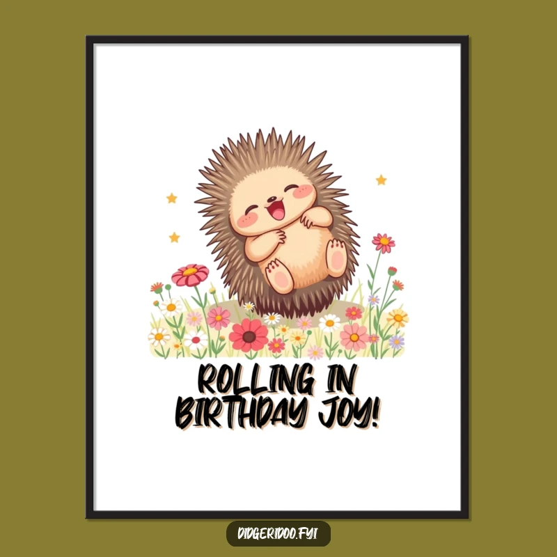 Free Printable Wall Art: Playful Echidna, Joyful Downloadable Decor