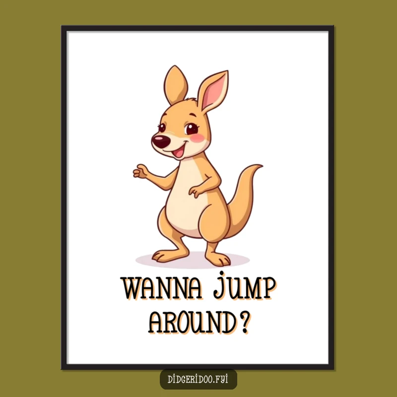 Funny Free Printable Art: Kangaroo Jig Downloadable Wall Decor