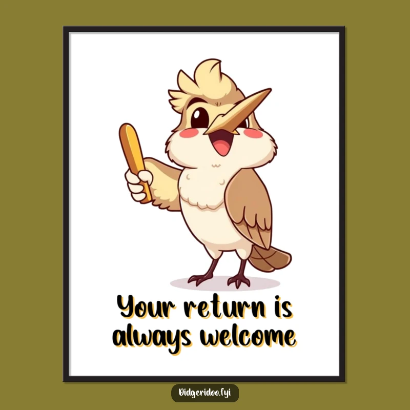 Free Printable Wall Art: Kookaburra Boomerang Fun for Quirky DIY Home Decor