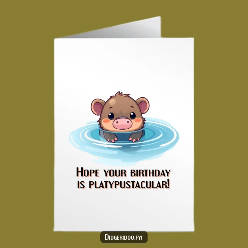 Free Printable Birthday Card: Curious Platypus, Fun Downloadable Gift