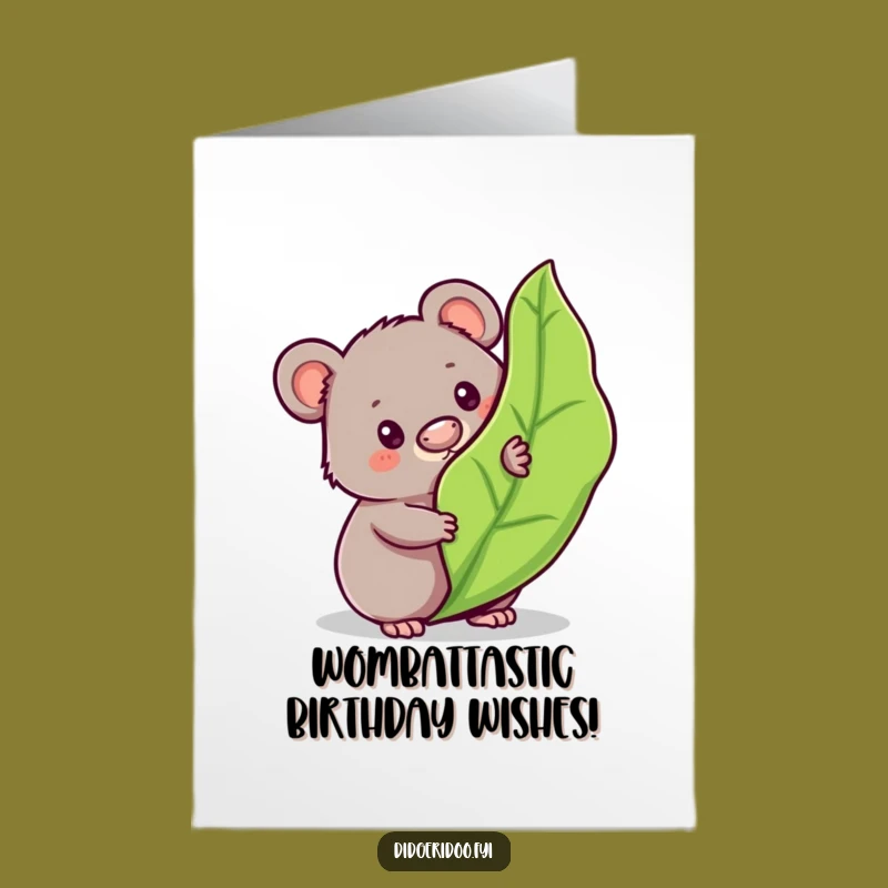 Free Printable Birthday Card: Funny Wombat Peeking, Adorable Downloadable Gift
