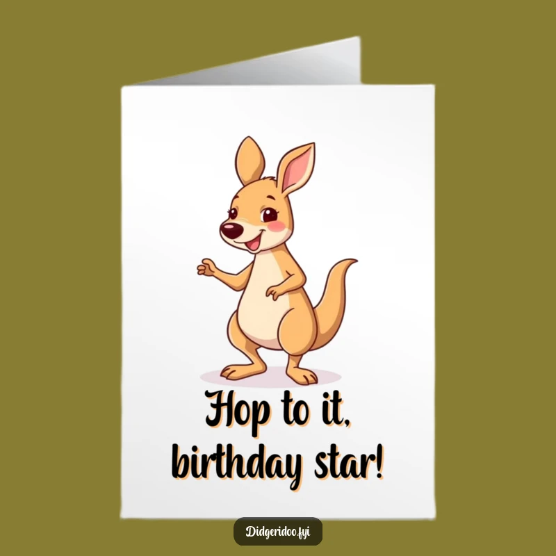 Free Printable Birthday Card: Kangaroo Jig Funny Downloadable Gift