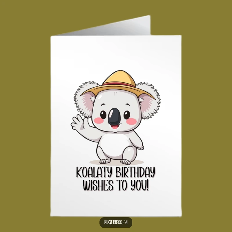 Free Printable Birthday Card: Koala's Akubra Wave, Fun Downloadable Gift