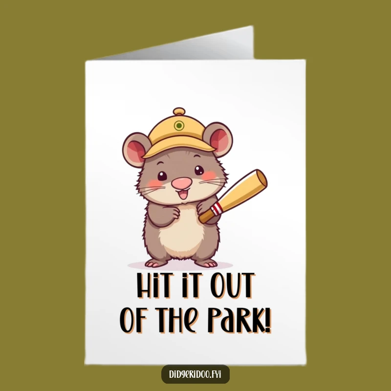 Free Printable Birthday Card: Wobbly Wombat Bats - Funny Gift Download!