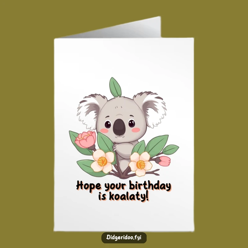 Free Printable Koala Birthday Card: Curious Peek Design for a Wildly Fun Celebration