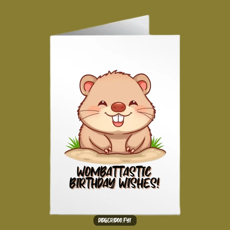 Free Printable Wombat Birthday Card: Hilarious Burrowing Design for a Laugh