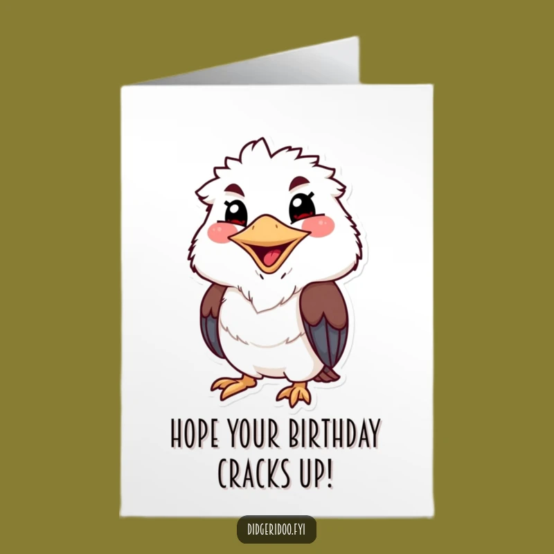 Free Printable Birthday Card: Funny Kookaburra Chuckling, Hilarious Downloadable Gift