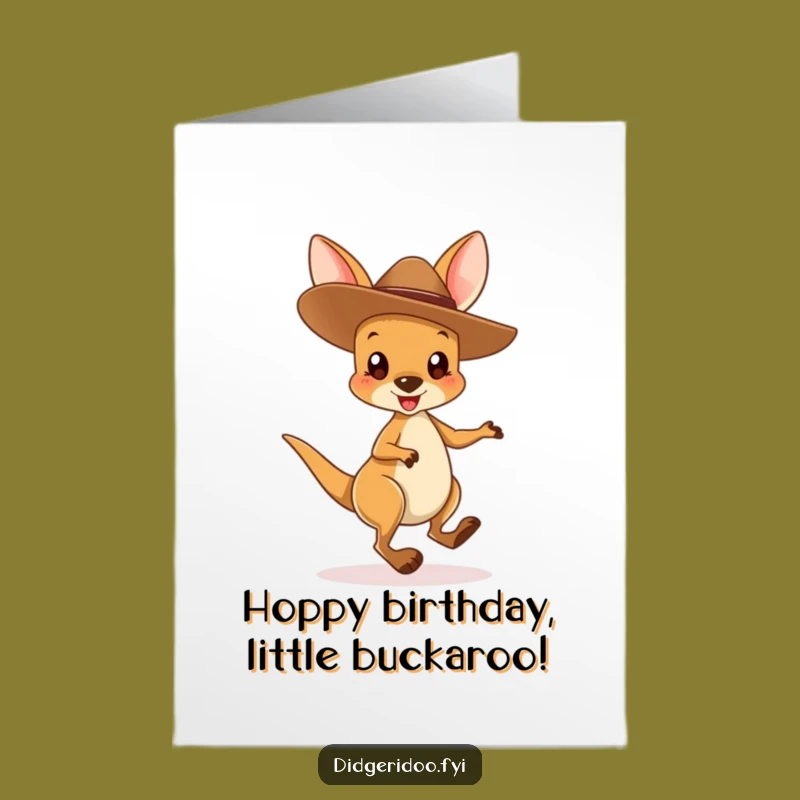 Free Printable Birthday Card: Funny Kangaroo Cowboy LOL Downloadable Gift