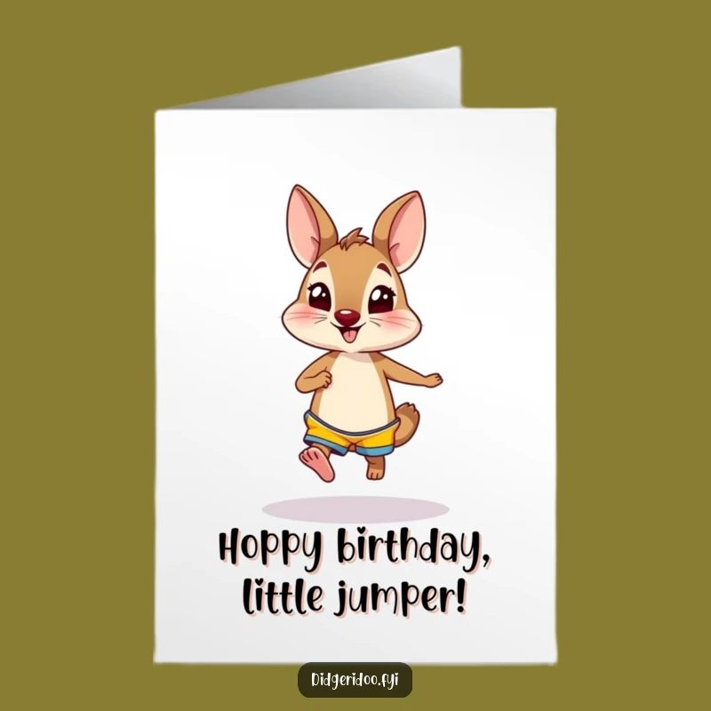 Free Printable Birthday Wallaby Card: Funny Shorts & Hops Gift