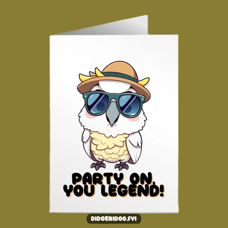 Free Printable Birthday Card: Cockatoo Akubra Funny Downloadable Gift