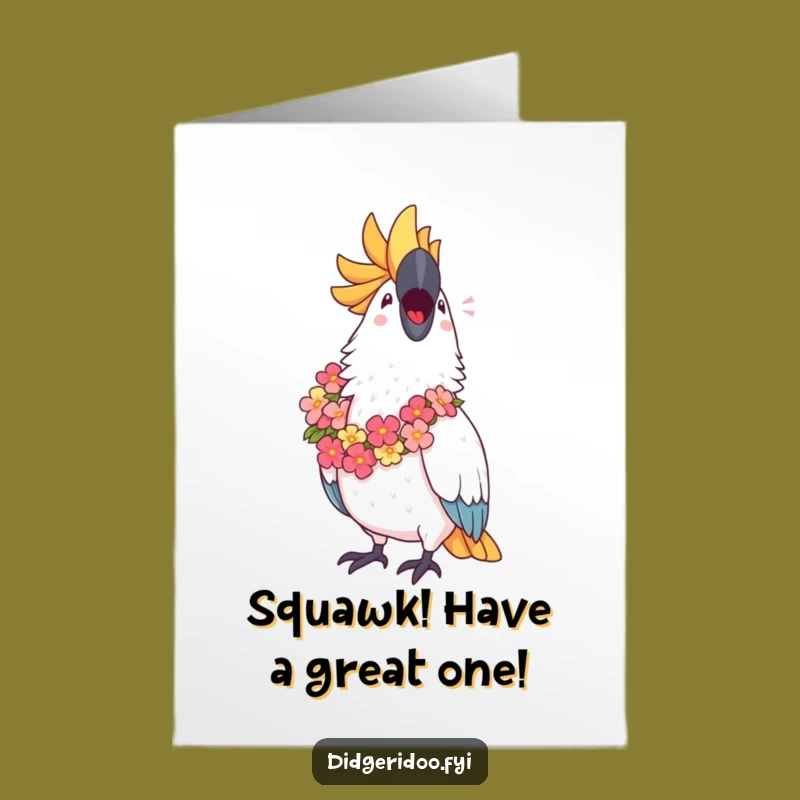 Free Printable Cockatoo Birthday Card: Joyful Song Downloadable Gift