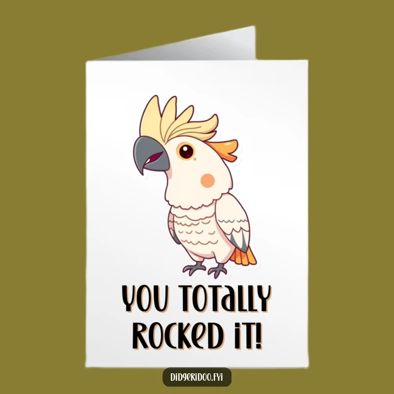 Free Printable Cockatoo Congrats Card: Proud Bird for Big Achievements