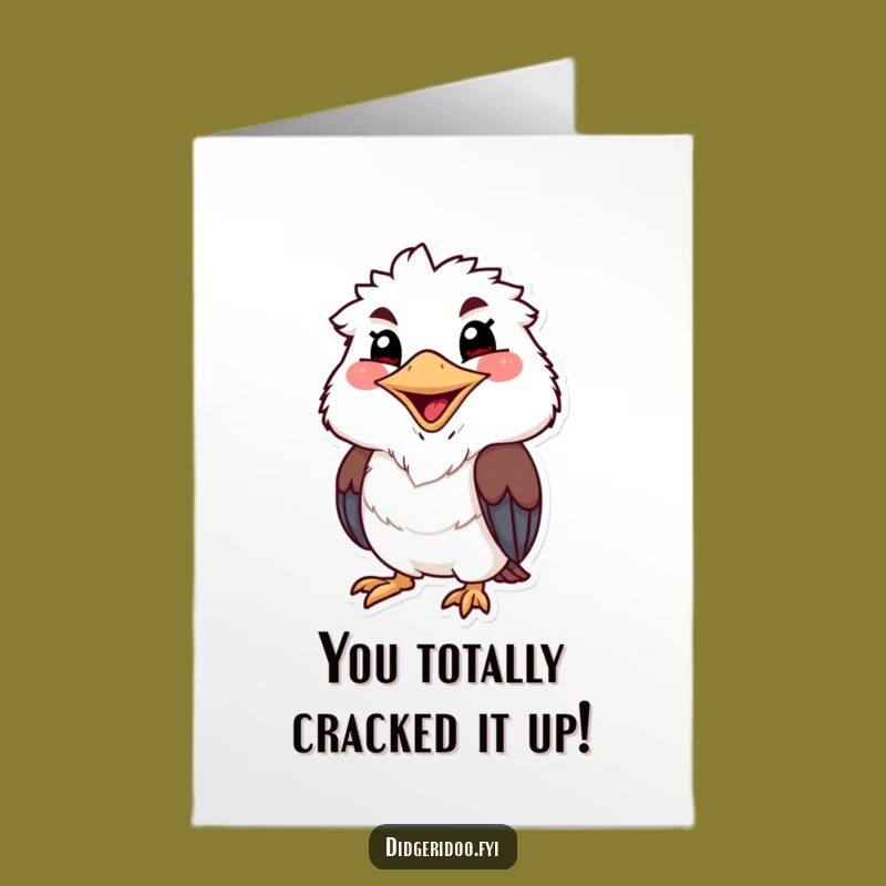 Free Printable Congrats Card: Funny Kookaburra Chuckling, Joyful Downloadable Gift