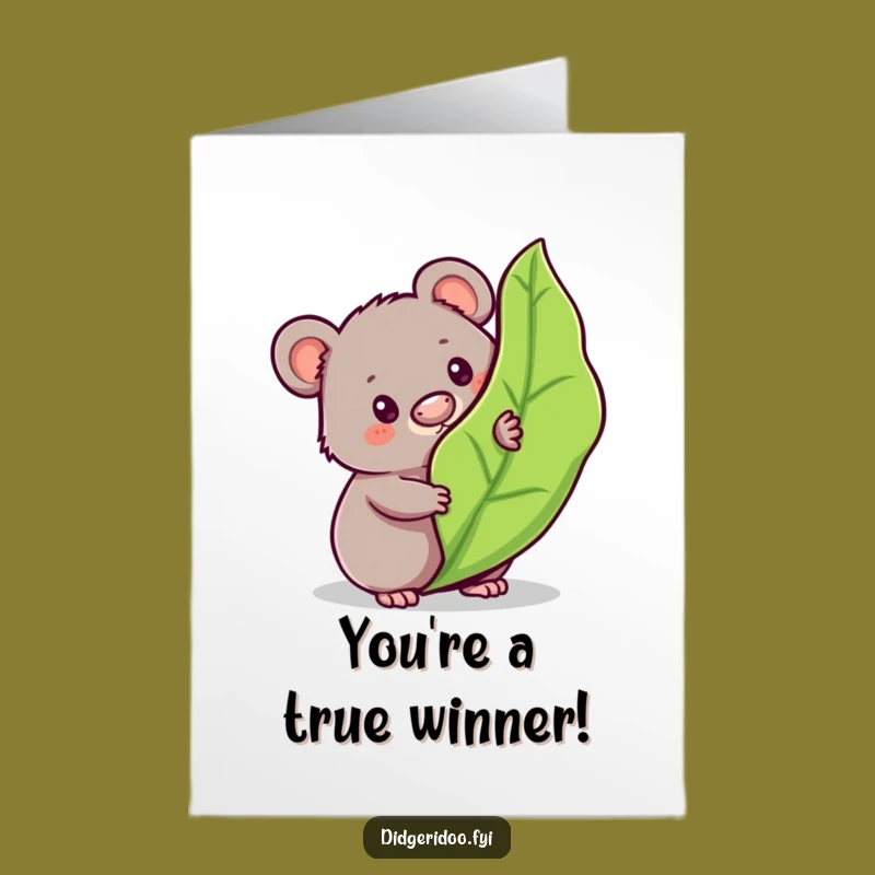 Free Printable Congrats Card: Funny Wombat Peeking, Sweet Downloadable Gift