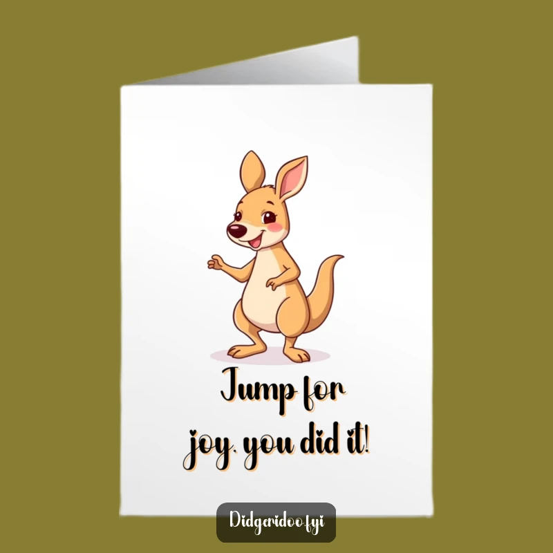 Free Printable Congrats Card: Kangaroo Jig Funny Downloadable Gift