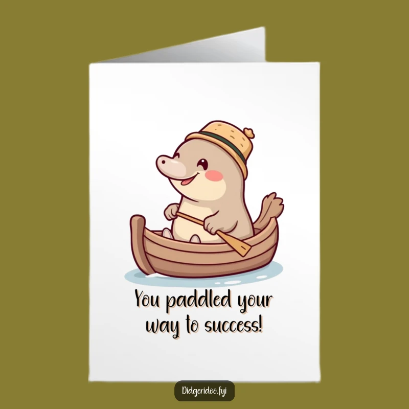 Free Printable Congrats Card: Platypus Adventure, Humorous Downloadable Greeting