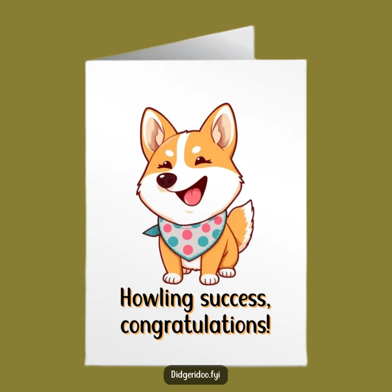 Free Printable Congrats Card: Proud Dingo Howling to Celebrate Your Triumph