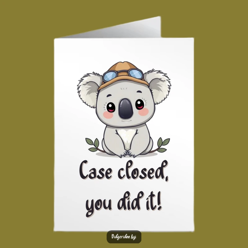 Free Printable Koala Detective Congrats Card: Hilarious Downloadable Gift for Big Discoveries