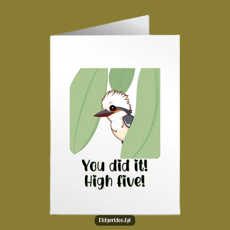 Free Printable Kookaburra Congrats Card - Funny Eucalyptus Peek Downloadable for Celebrations