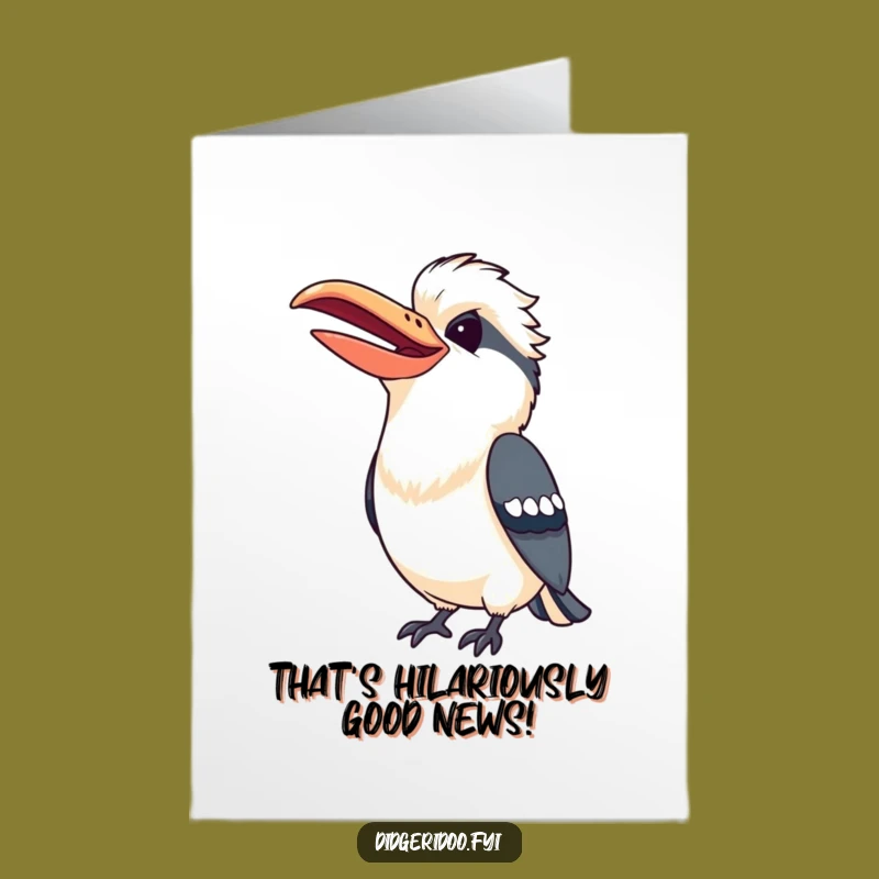 Free Printable Congrats Kookaburra Card: Laughing Bird, Hilarious Downloadable Gift