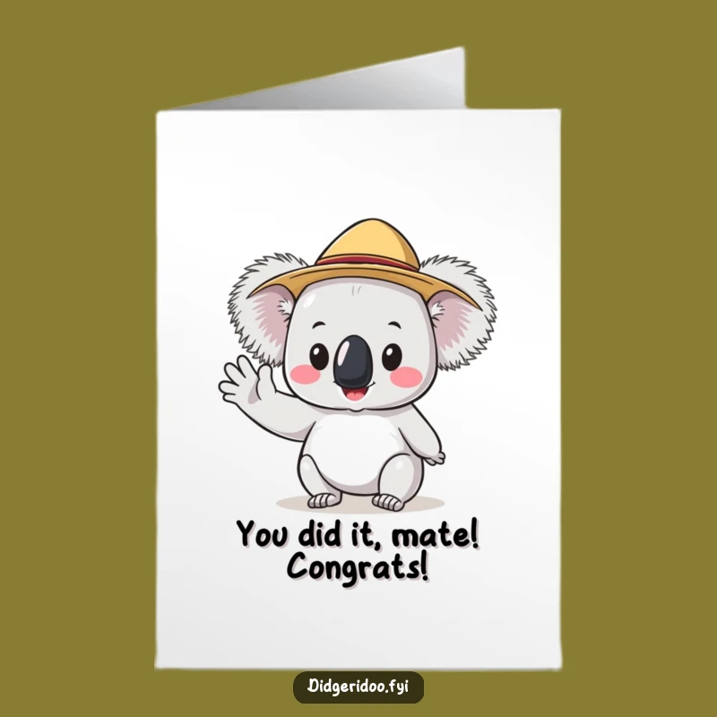 Free Printable Congrats Card: Koala's Akubra Wave of Success!