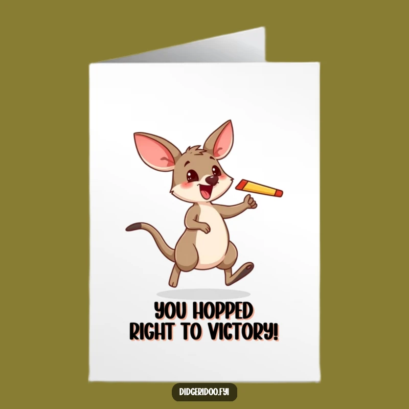 Free Printable Wallaby Congrats Card: Funny Boomerang Hop Celebration Downloadable