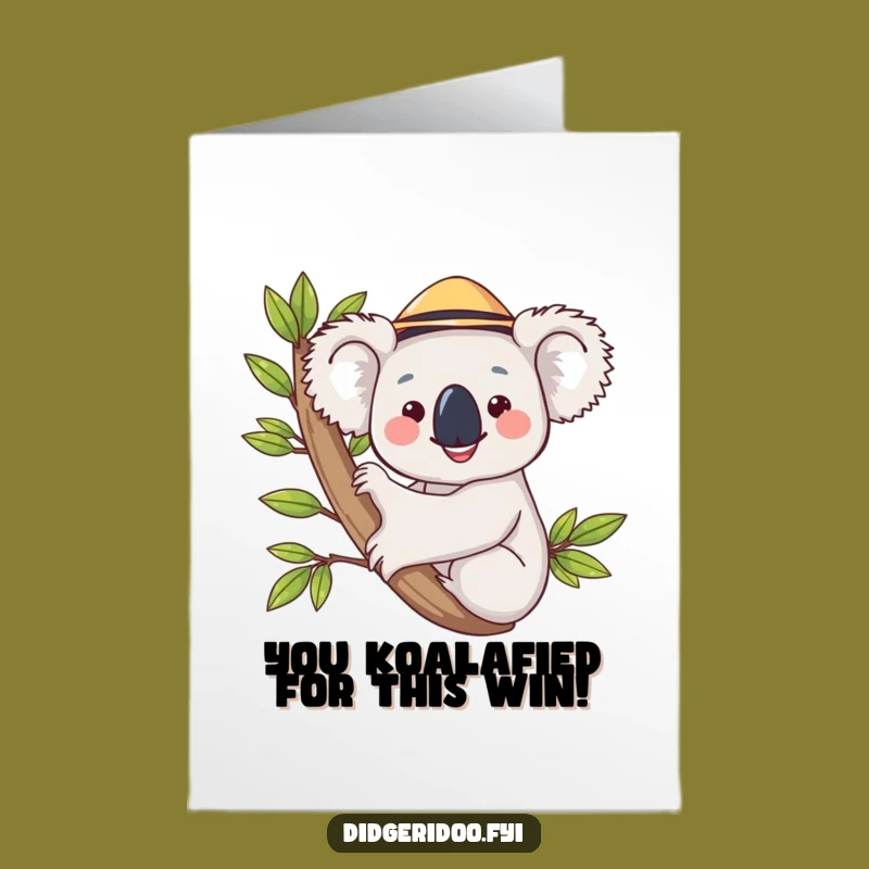 Free Printable Koala Congratulations Card: Funny Hugs & Eucalyptus Downloadable