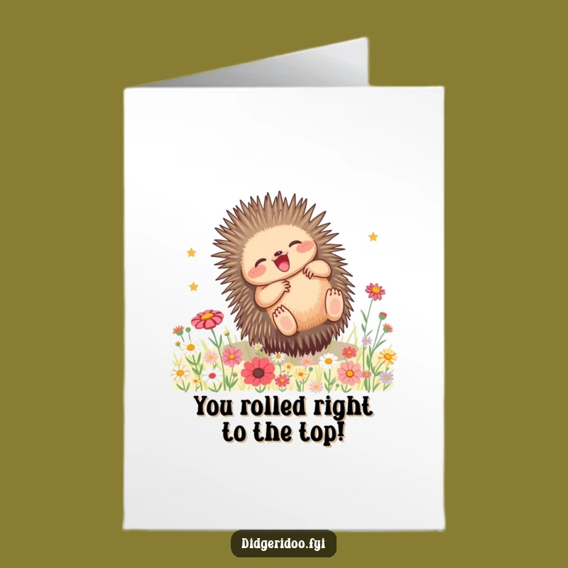 Free Printable Congrats Card: Playful Echidna, Joyful Downloadable Gift