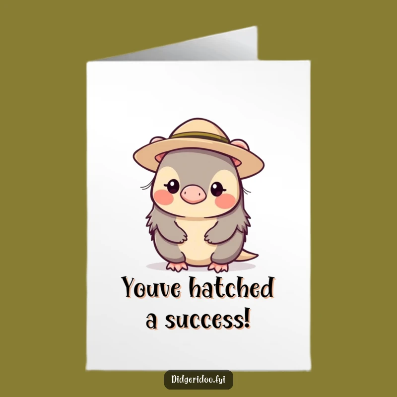 Free Printable Congrats Card: Platypus Hat for a Modest DIY Celebration