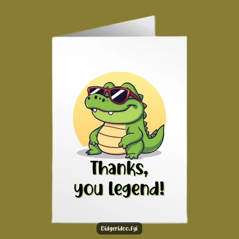 Free Printable Crocodile Thank You Card: Cool Shades for Gratitude