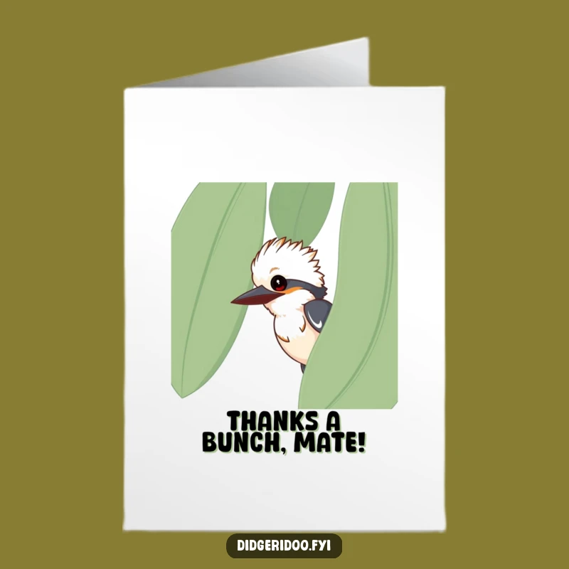 Free Printable Kookaburra Thank You Card - Funny Eucalyptus Peek Downloadable Appreciation Gift