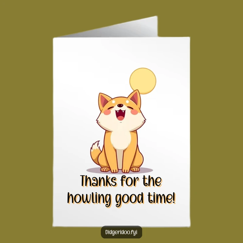 Free Printable Thank You Card: Dingo Howling Gratitude, Downloadable & Quirky