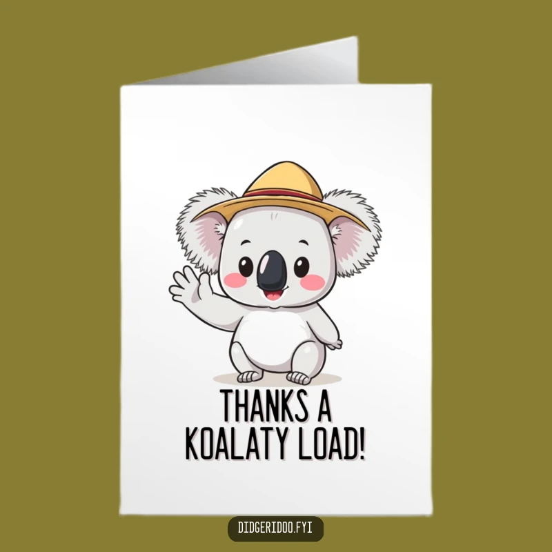Free Printable Thank You Card: Koala's Akubra Wave of Gratitude