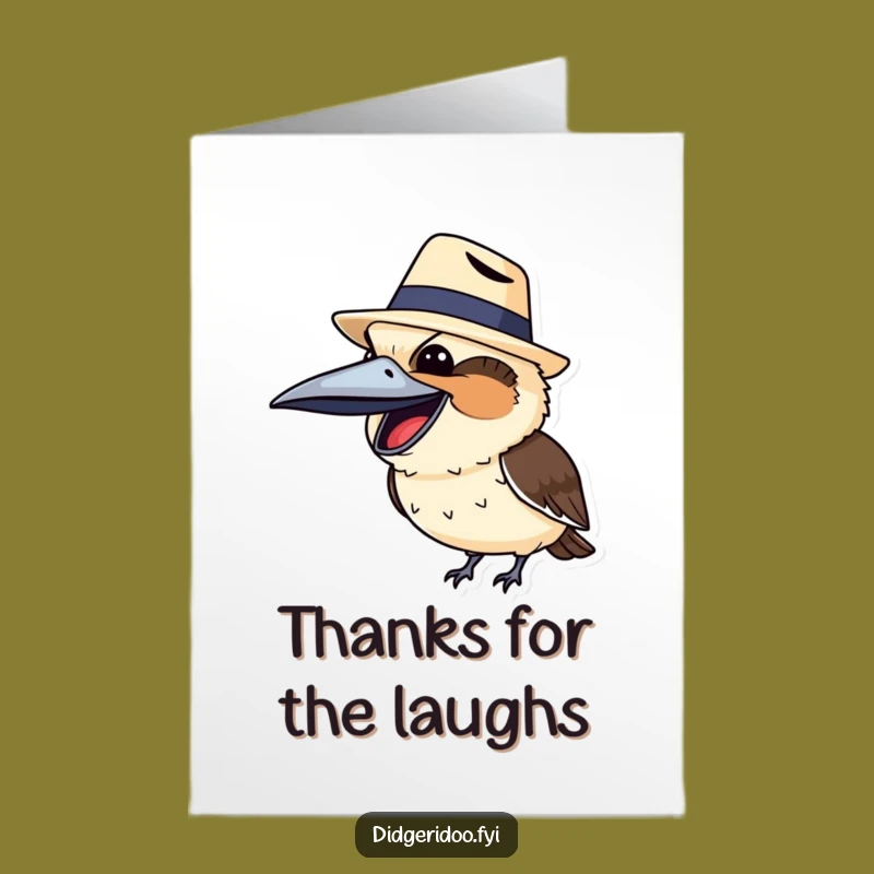 Free Printable Thank You Card: Kookaburra's Joy, Akubra Love, Funny Downloadable Gift