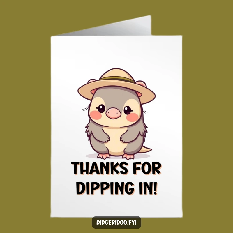 Free Printable Thank You Card: Platypus Hat for a Humble DIY Note