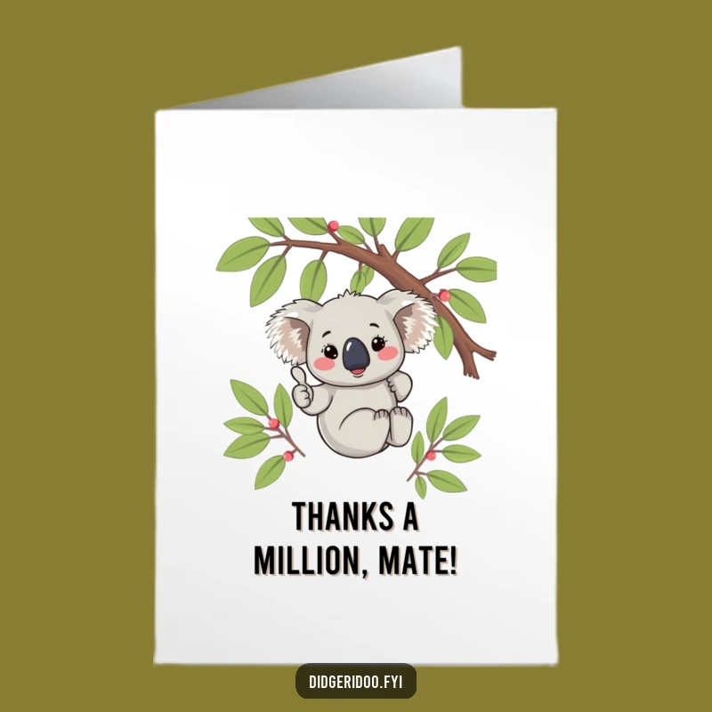 Free Printable Thank You Card: Koala's Thumbs Up, Sweet Downloadable Gift