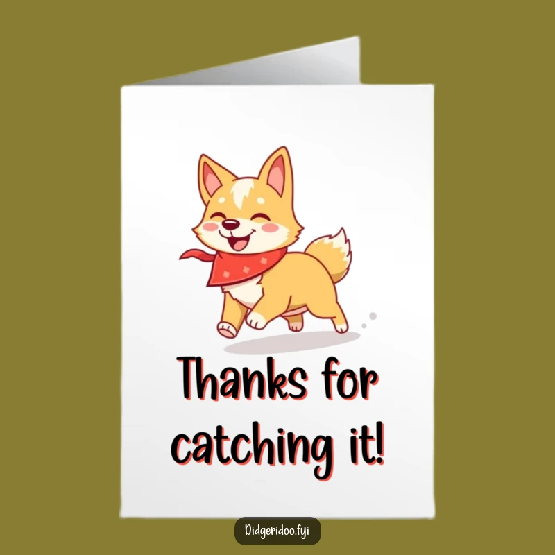 Free Printable Dingo Thank You Card: Bandana Pup Downloadable Gift