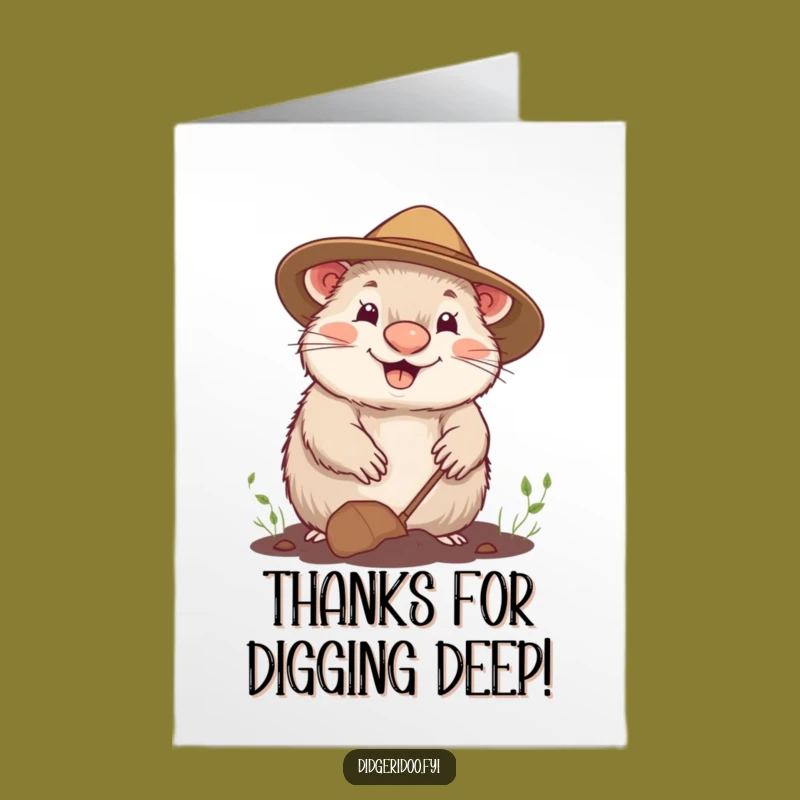 Free Printable Thank You Card: Wombat's Grateful Dig, A Downloadable Gift