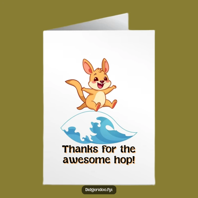 Free Printable Wallaby Thank You Card: A Grateful Leap Downloadable Gift