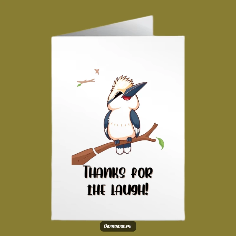 Free Printable Thank You Card: Laughing Kookaburra, Hilarious Downloadable Gift
