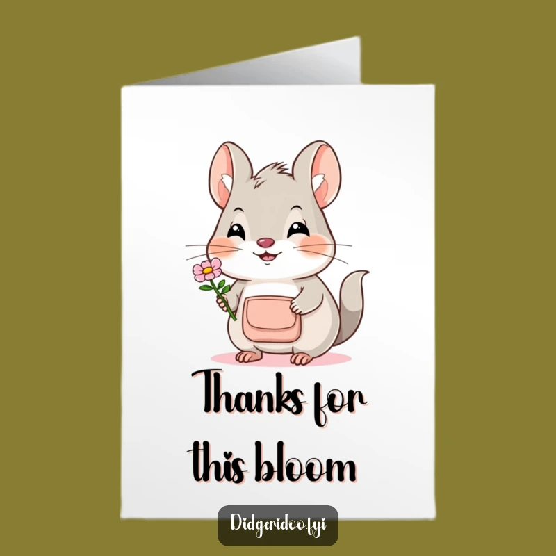 Free Printable Bilby Thank You Card: Flower of Thanks Downloadable Gift