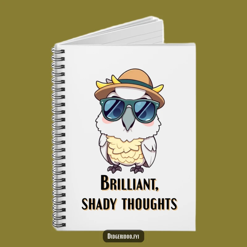 Funny Cockatoo Sunglasses Notebook - Cool Journal for Sunny Ideas