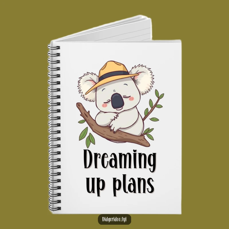 Funny Koala Akubra Hat Notebook - Note Taking with Sleepy Humor, Great Funny Gift
