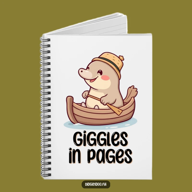 Funny Platypus Boat Notebook: Cork Hat Journal, Hilarious Animal Gift for Notes