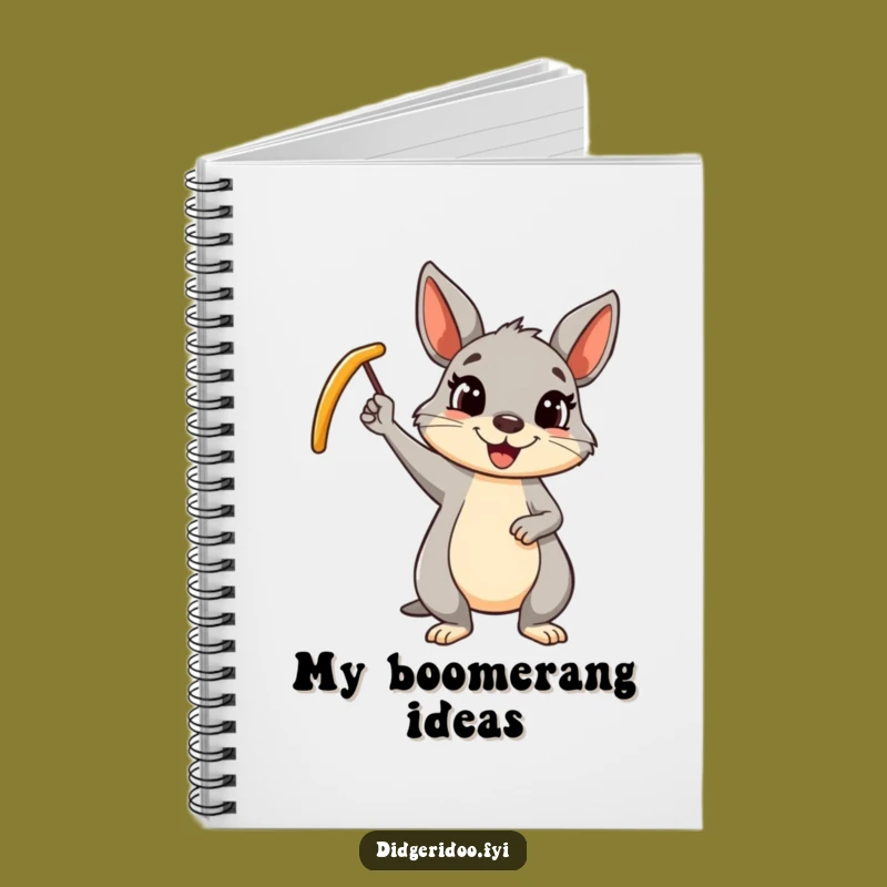 Funny Wallaby Boomerang Notebook: Cheerful Aussie Journal Gift