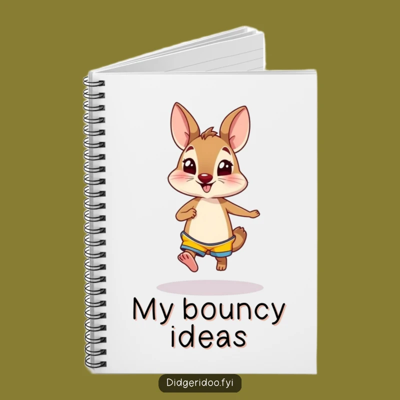 Funny Wallaby Shorts Notebook, Curious Hopper Journal, Gift Idea