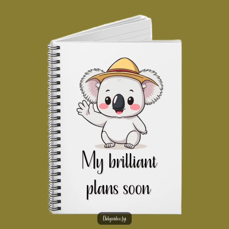 Funny Koala Akubra Wave Notebook: Jot Down Ideas with Hilarious Aussie Charm