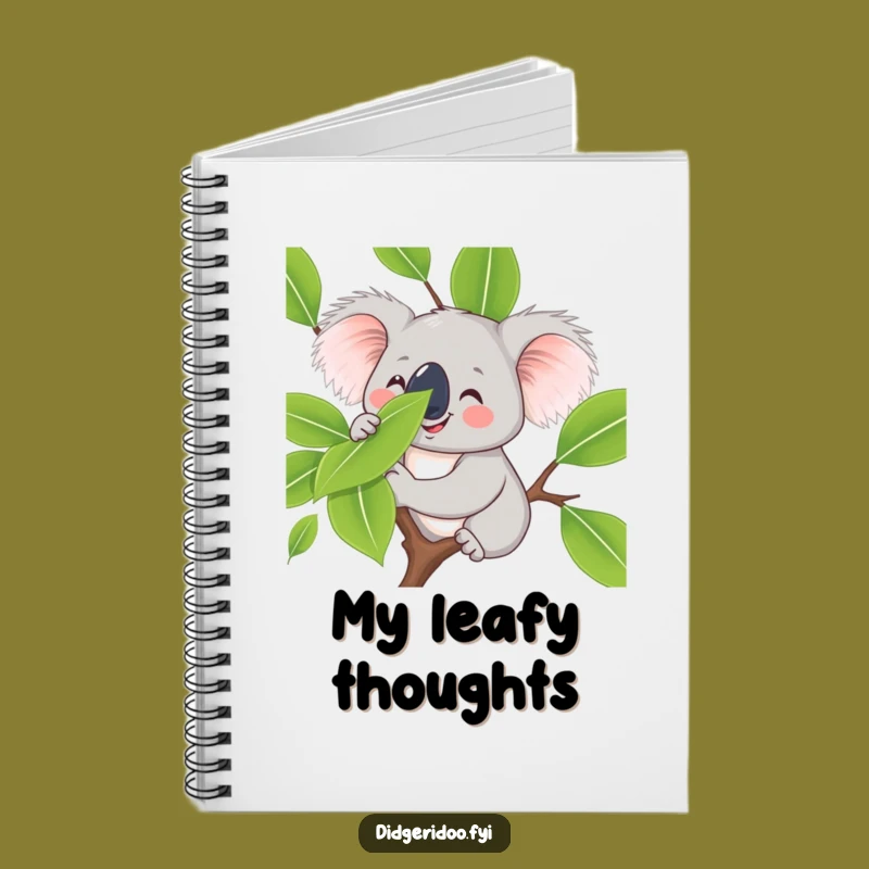 Funny Koala Leaf Balance Notebook - Smiling Critter Journal for Calm Thoughts