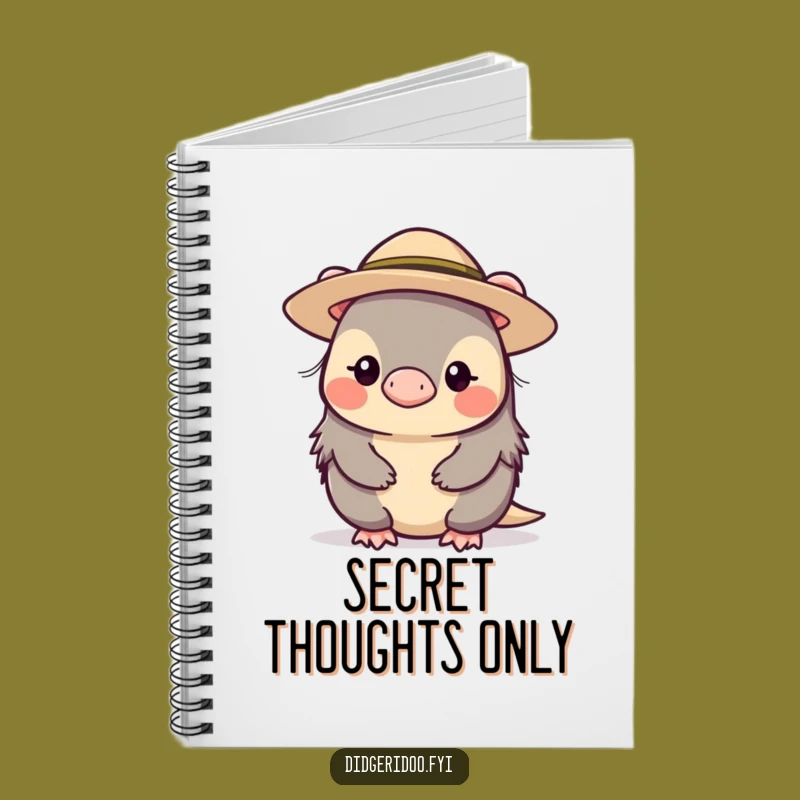 Funny Platypus Hat Notebook: Shy Character Journal for Quiet Thoughts